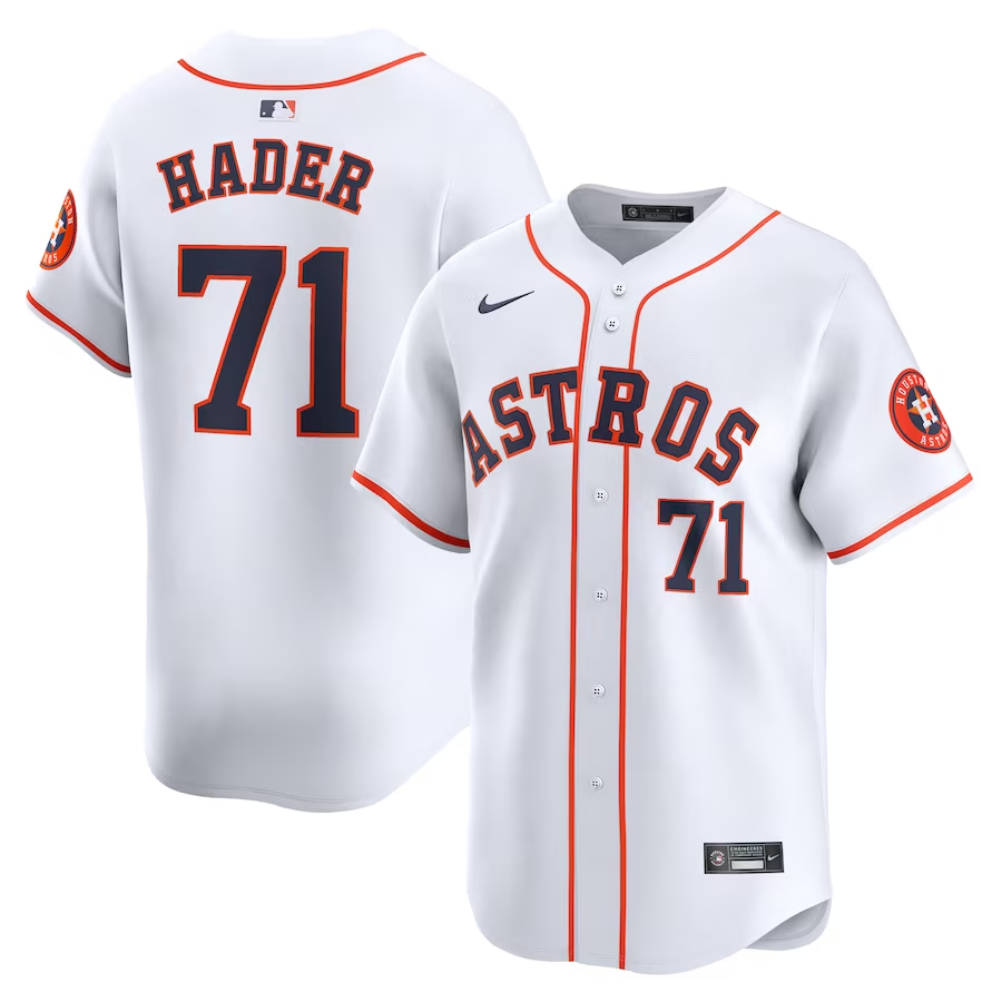 Houston Astros #71 Josh Hader Nike Home Limited Player Jersey- White