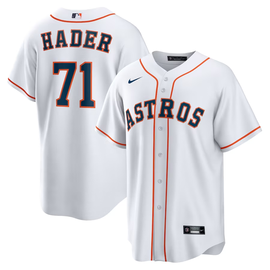 Houston Astros #71 Josh Hader Nike Home Replica Player Jersey- White