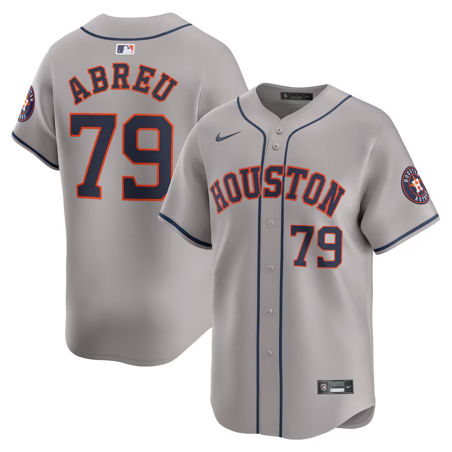 Houston Astros #79 Jose Abreu Nike Away Limited Player Jersey- Gray