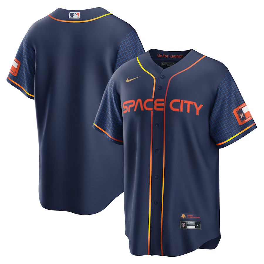 Houston Astros #Blank Nike City Connect Replica Jersey- Navy