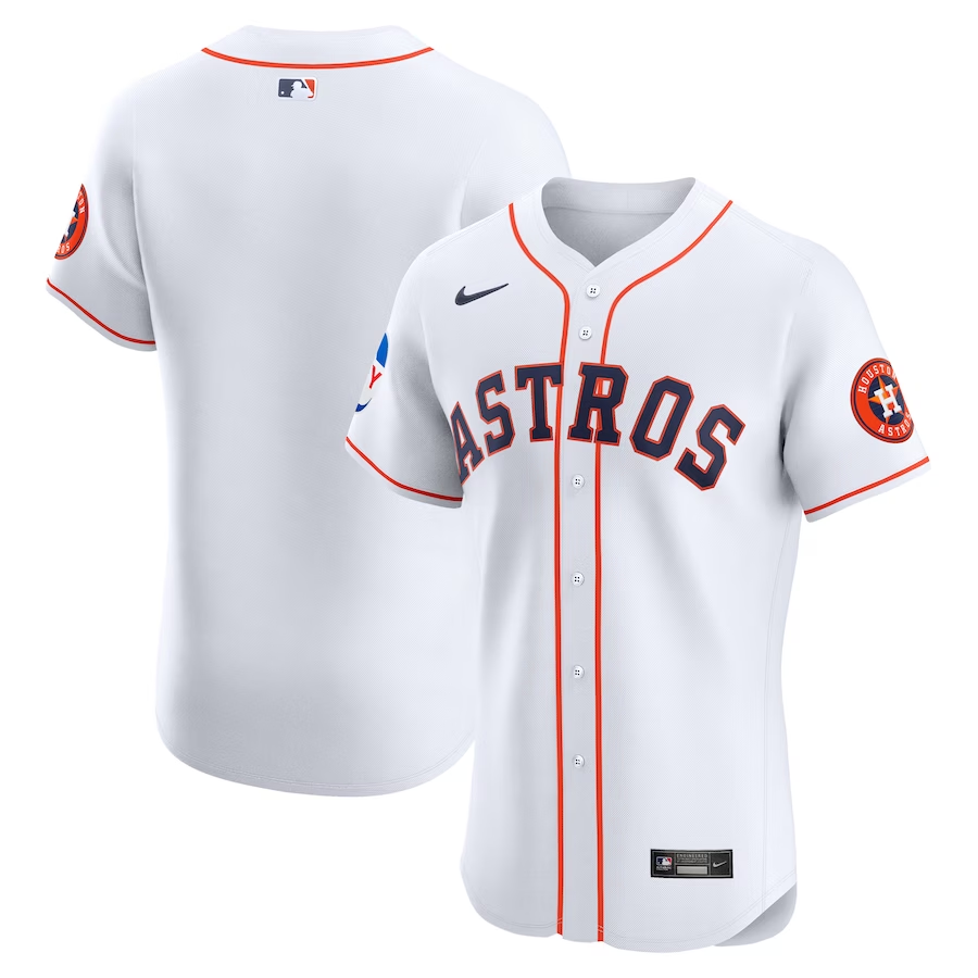 Houston Astros #Blank Nike Home Elite Patch Jersey- White