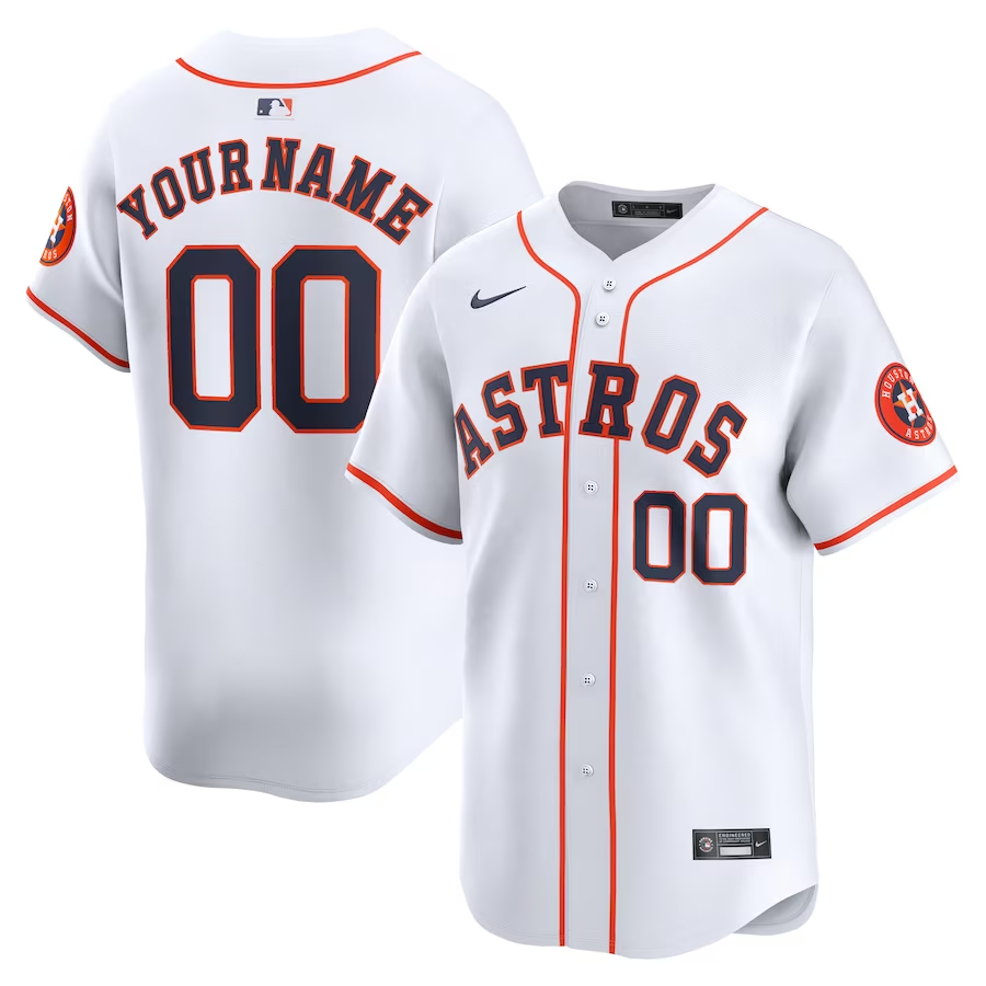 Houston Astros Customized Nike Home Limited Jersey- White