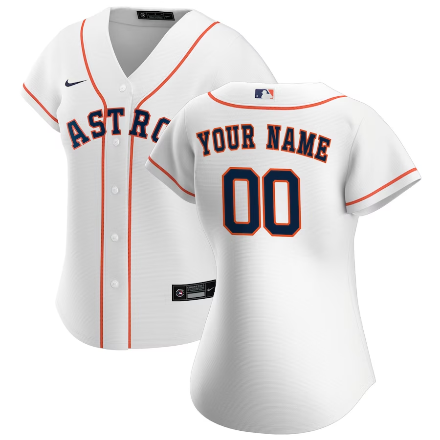 Houston Astros Customized Womens Nike Home Replica Custom Jersey- White