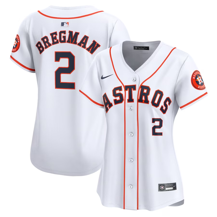 Houston Astros Womens #2 Alex Bregman Nike Home Limited Player Jersey- White