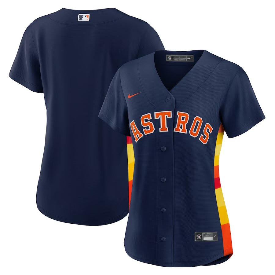 Houston Astros Womens #Blank Nike Alternate Replica Team Jersey- Navy
