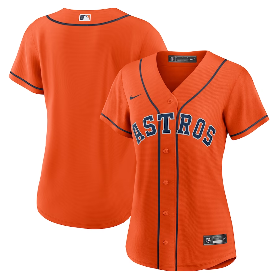 Houston Astros Womens #Blank Nike Alternate Replica Team Jersey- Orange