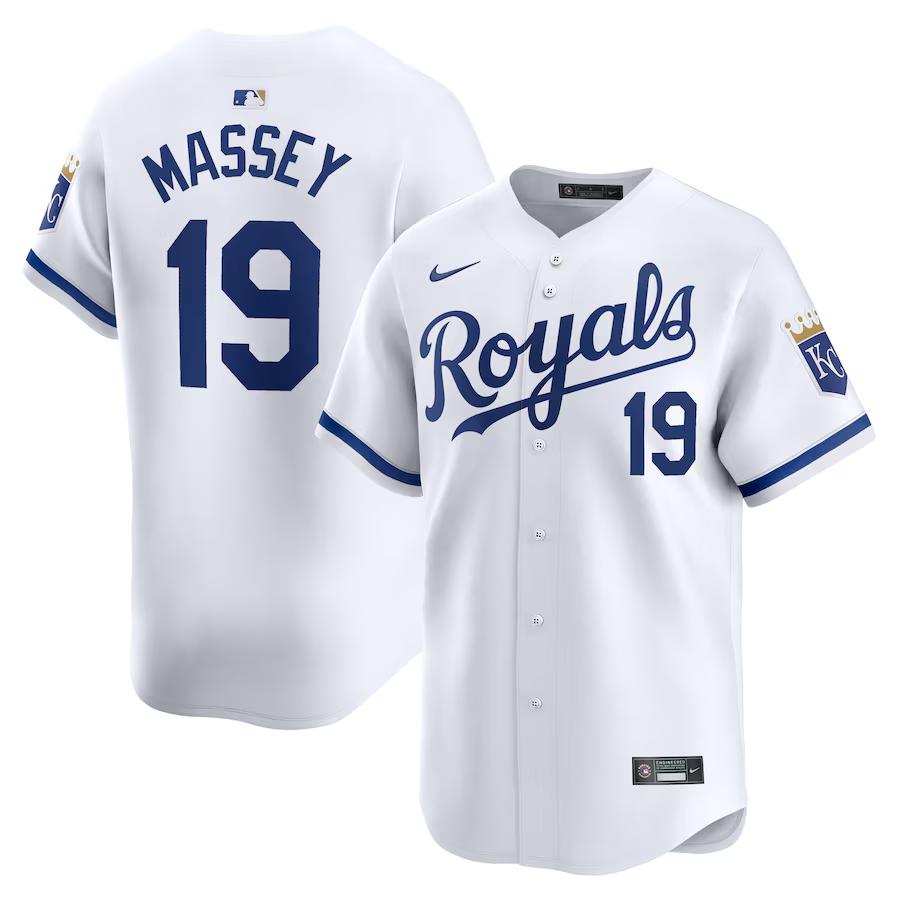 Kansas City Royals #19 Michael Massey Nike Home Limited Player Jersey- White