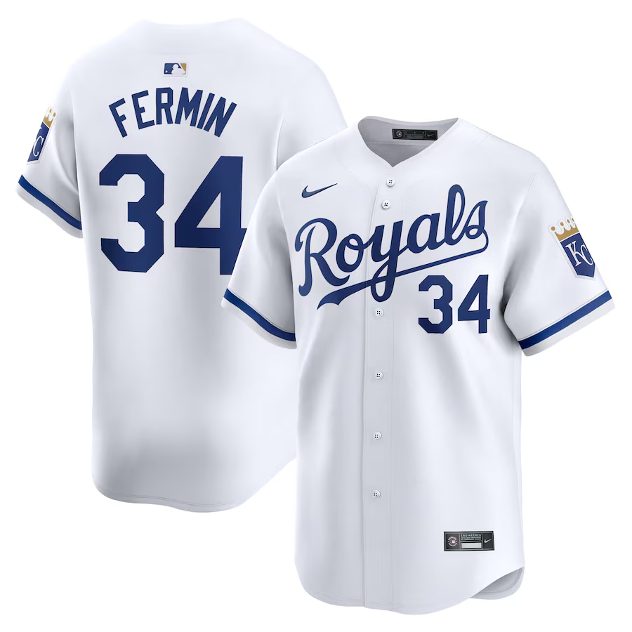 Kansas City Royals #34 Freddy Fermin Nike Home Limited Player Jersey- White