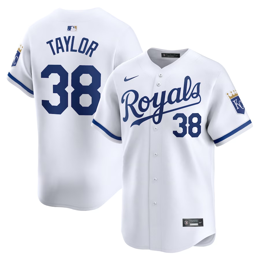 Kansas City Royals #38 Josh Taylor Nike Home Limited Player Jersey- White