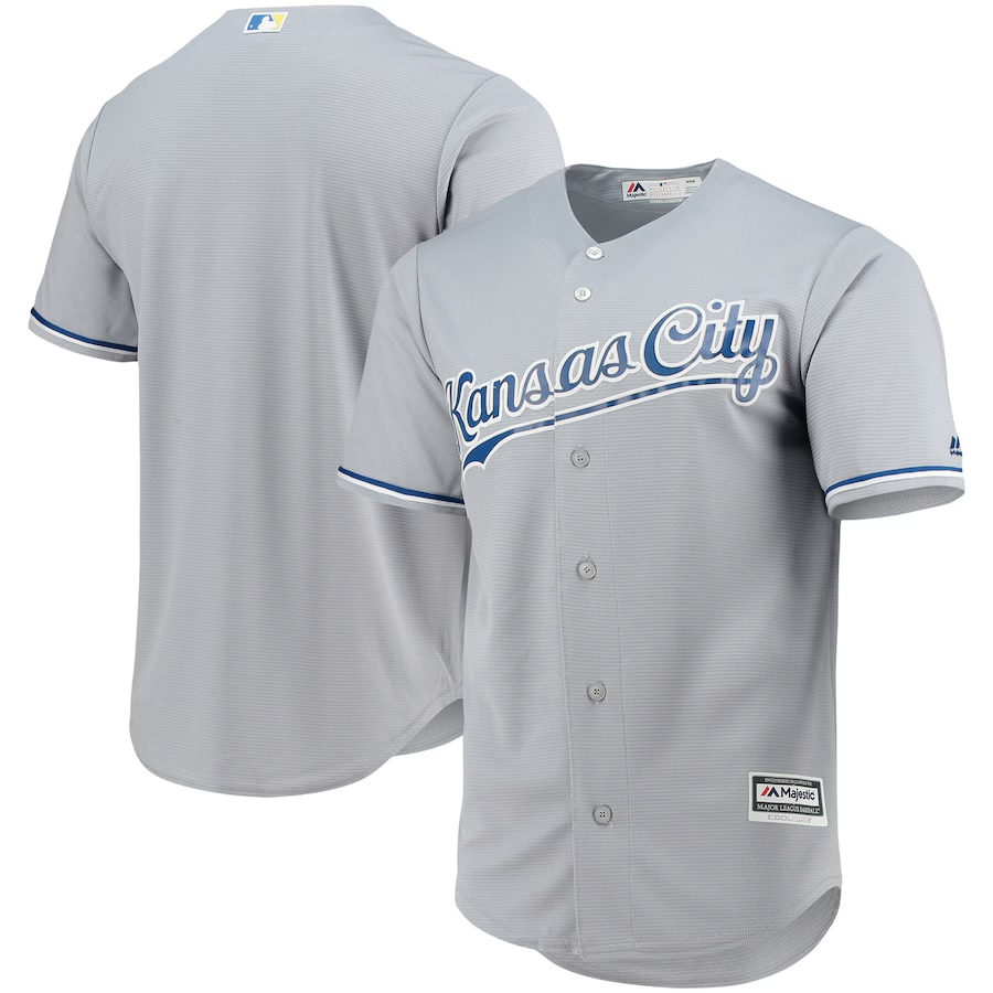 Kansas City Royals #Blank Majestic Team Official Jersey- Gray