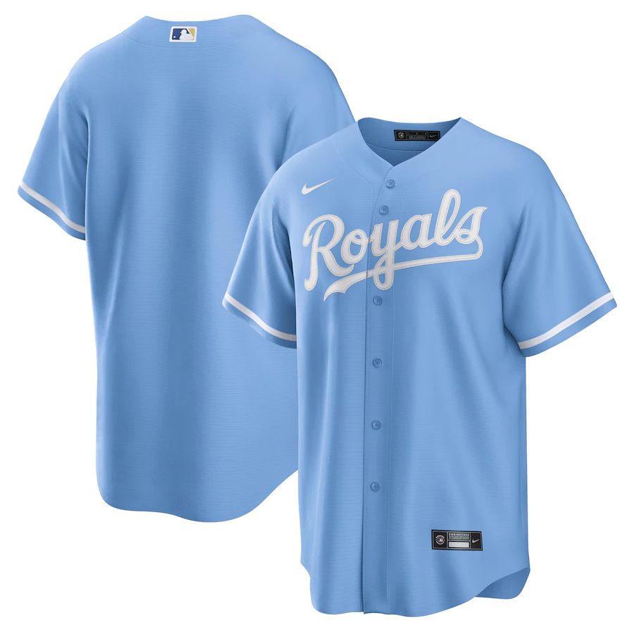 Kansas City Royals #Blank Nike Alternate Replica Team Logo Jersey- Light Blue
