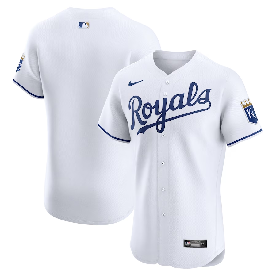 Kansas City Royals #Blank Nike Home Elite Jersey- White