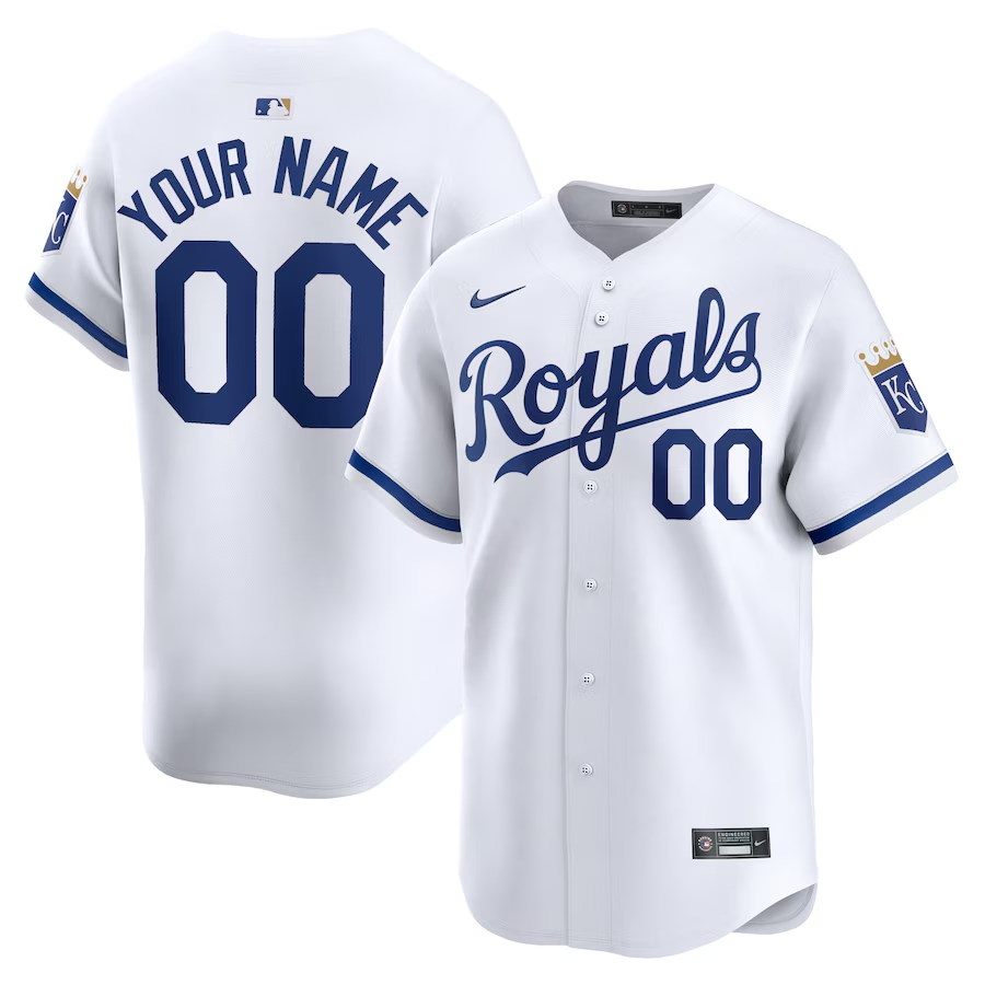 Kansas City Royals Customized Youth Nike Home Limited Custom Jersey- White