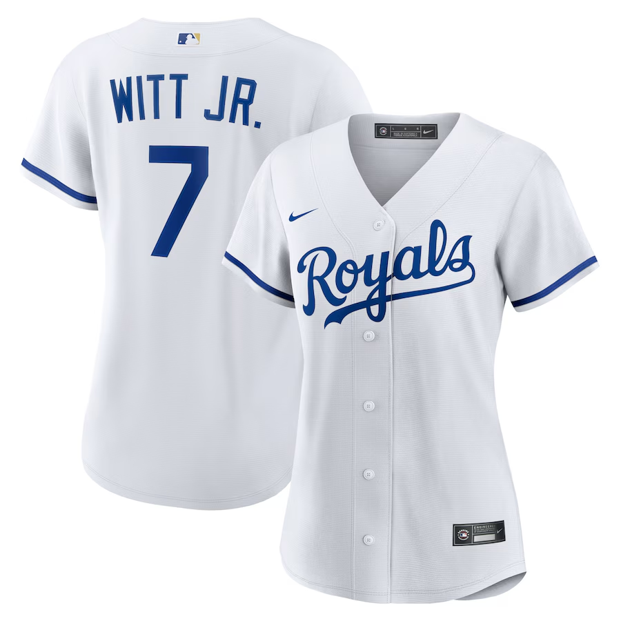 Kansas City Royals Womens #7 Bobby Witt Jr. Nike Home Replica Player Jersey- White