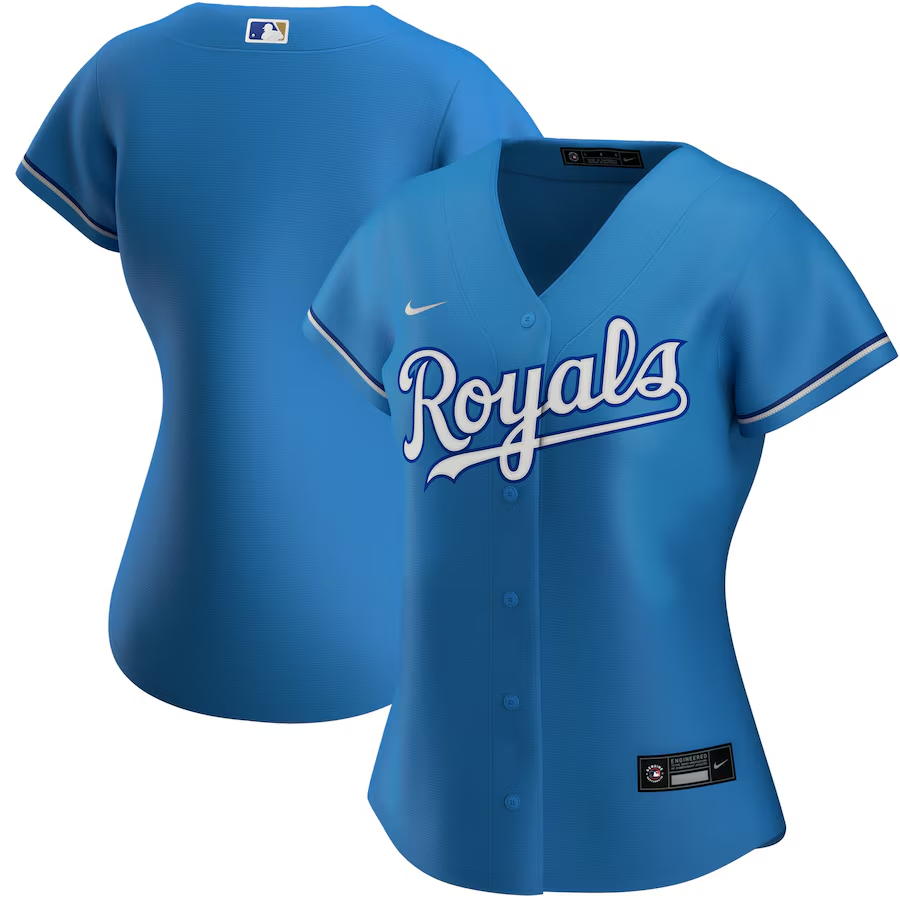 Kansas City Royals Womens #Blank Nike Alternate Replica Team Jersey- Light Blue