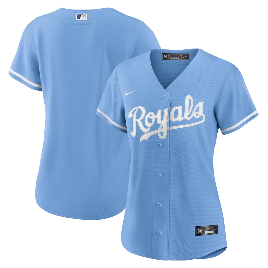 Kansas City Royals Womens #Blank Nike Alternate Replica Team Logo Jersey- Light Blue