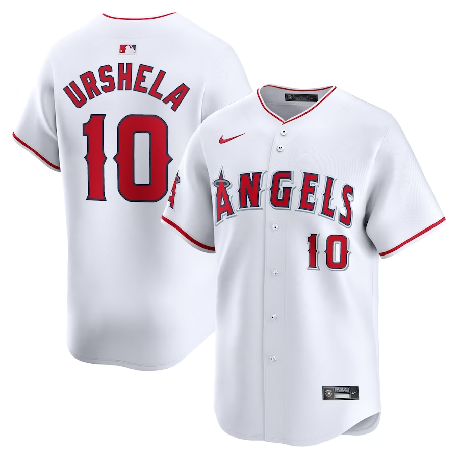 Los Angeles Angels #10 Gio Urshela Nike Home Limited Player Jersey- White