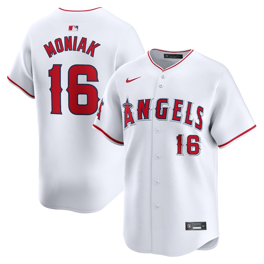 Los Angeles Angels #16 Mickey Moniak Nike Home Limited Player Jersey- White