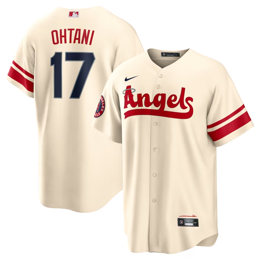 Los Angeles Angels #17 Shohei Ohtani Nike City Connect Replica Player Jersey- Cream