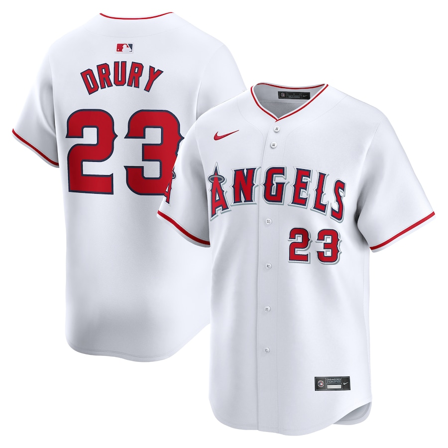 Los Angeles Angels #23 Brandon Drury Nike Home Limited Player Jersey- White