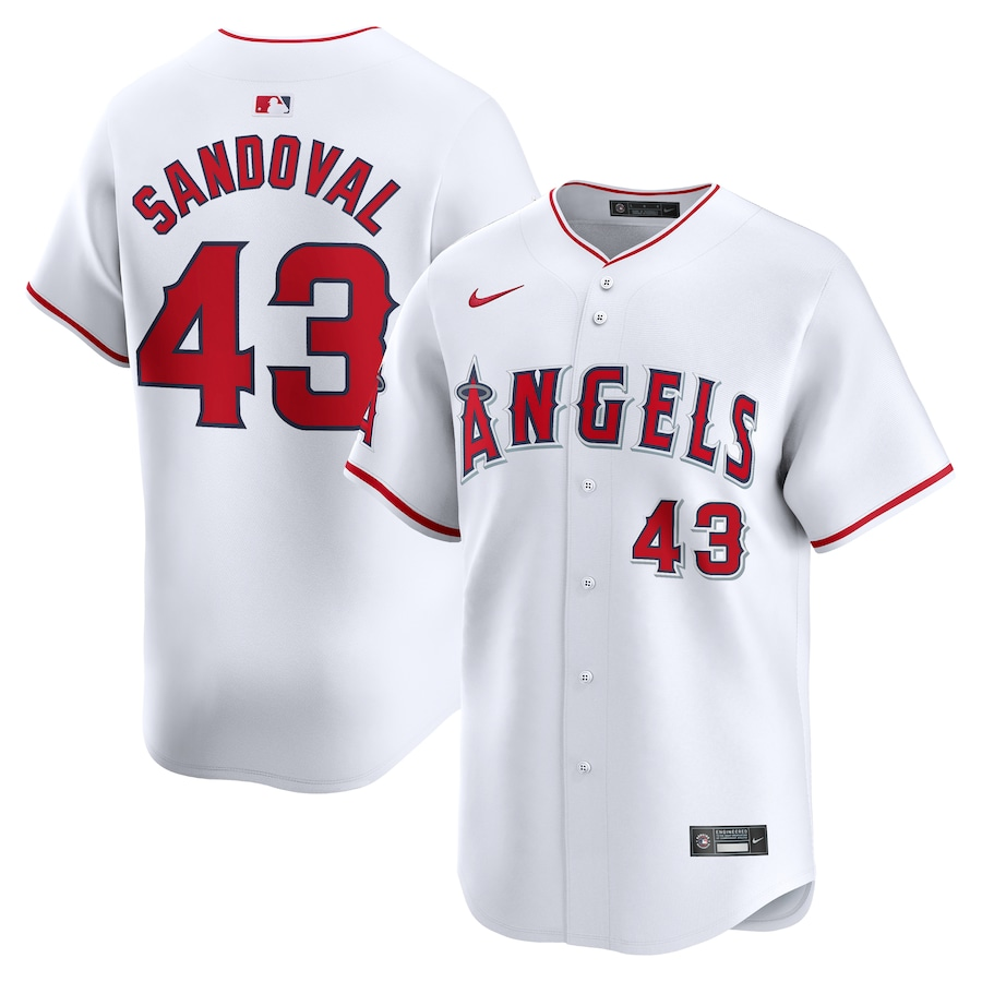 Los Angeles Angels #43 Patrick Sandoval Nike Home Limited Player Jersey- White
