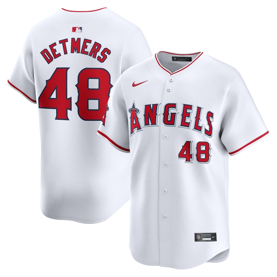 Los Angeles Angels #48 Reid Detmers Nike Home Limited Player Jersey- White