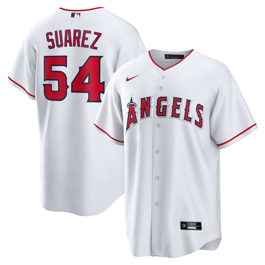 Los Angeles Angels #54 Jose Suarez Nike Home Replica Player Jersey- White