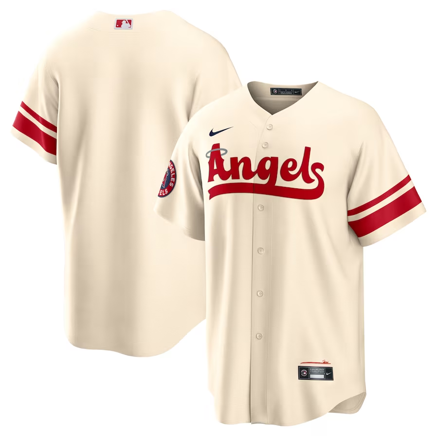 Los Angeles Angels #Blank Nike City Connect Replica Team Jersey- Cream