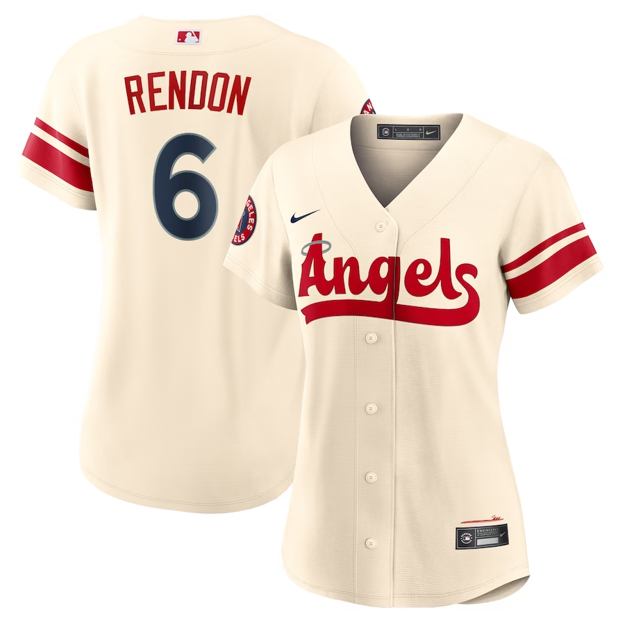 Los Angeles Angels Womens #6 Anthony Rendon Nike City Connect Replica Player Jersey- Cream