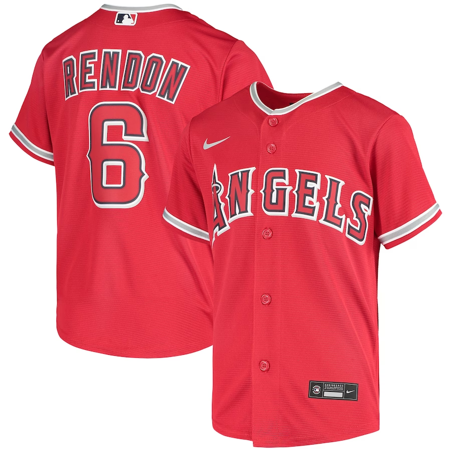 Los Angeles Angels Youth #6 Anthony Rendon Nike Alternate Replica Player Jersey- Red