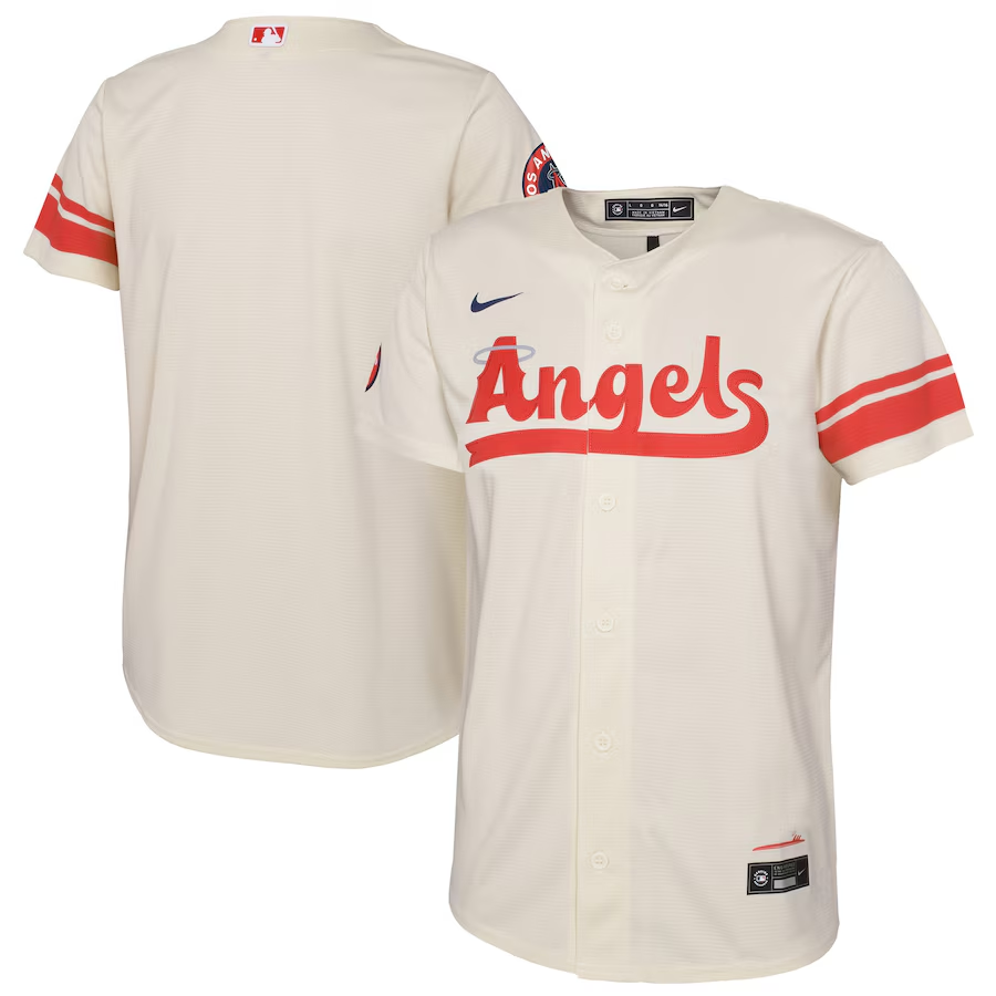 Los Angeles Angels Youth #Blank Nike City Connect Replica Team Jersey- Cream