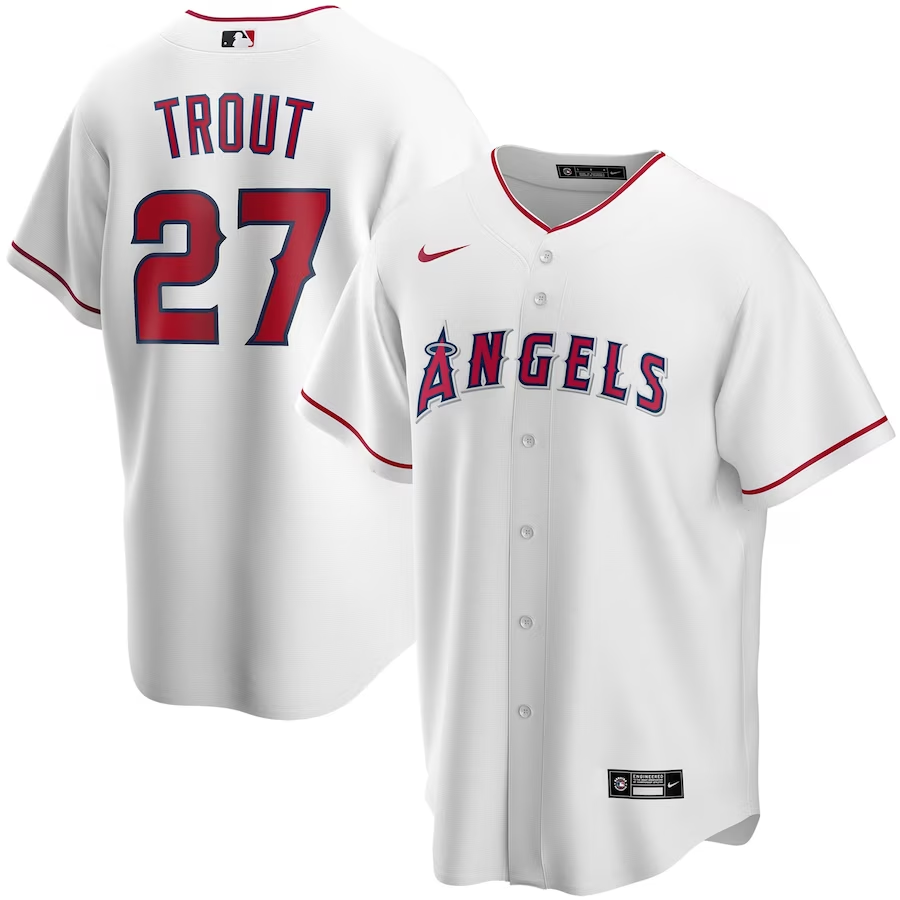 Los Angeles Youth #27 Mike Trout Angels Nike Alternate Replica Player Jersey- White