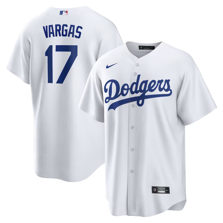 Los Angeles Dodgers #17 Miguel Vargas Nike Replica Player Jersey - White
