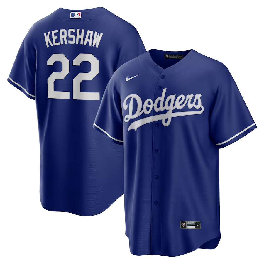 Los Angeles Dodgers #22 Clayton Kershaw Nike Alternate Replica Player Name Jersey - Royal