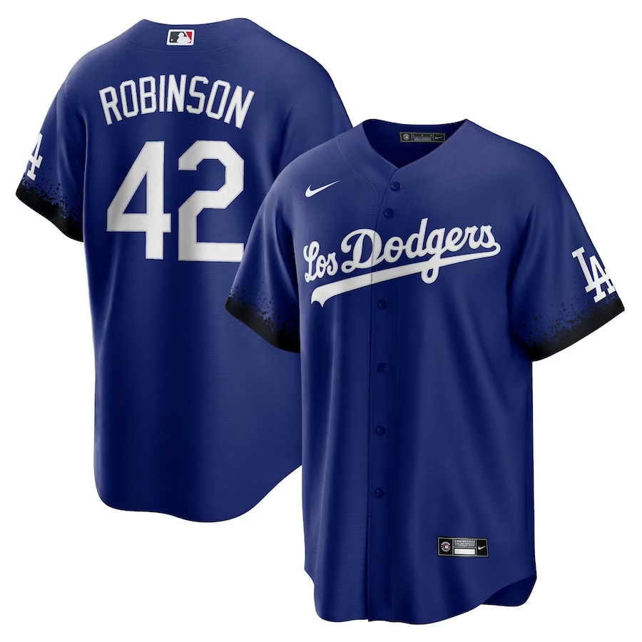 Los Angeles Dodgers #42 Jackie Robinson Nike City Connect Replica Player Jersey - Royal