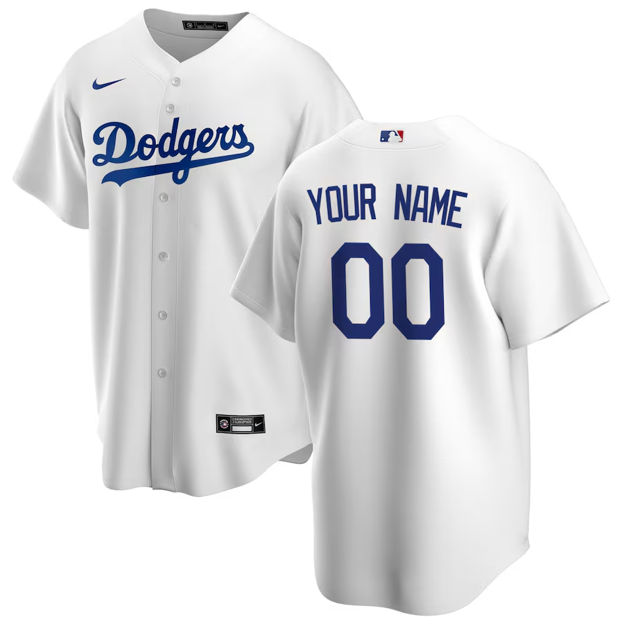 Los Angeles Dodgers Customized Youth Nike Home Replica Custom Jersey - White