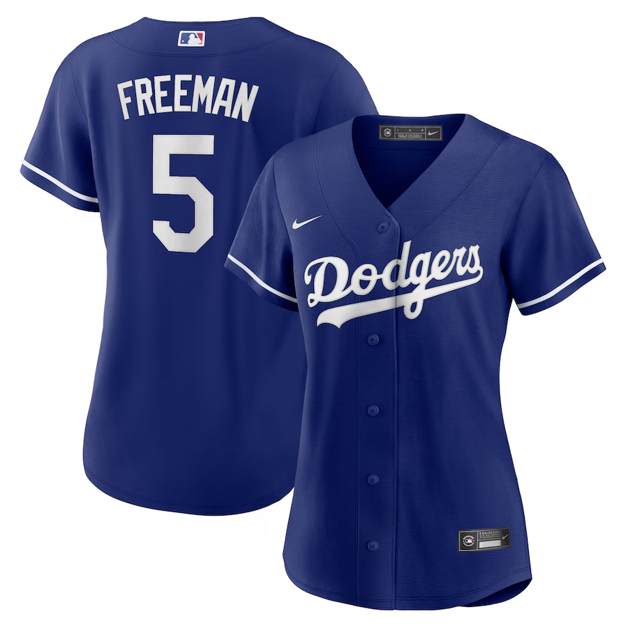 Los Angeles Dodgers Womens #5 Freddie Freeman Nike Alternate Replica Player Jersey - Royal