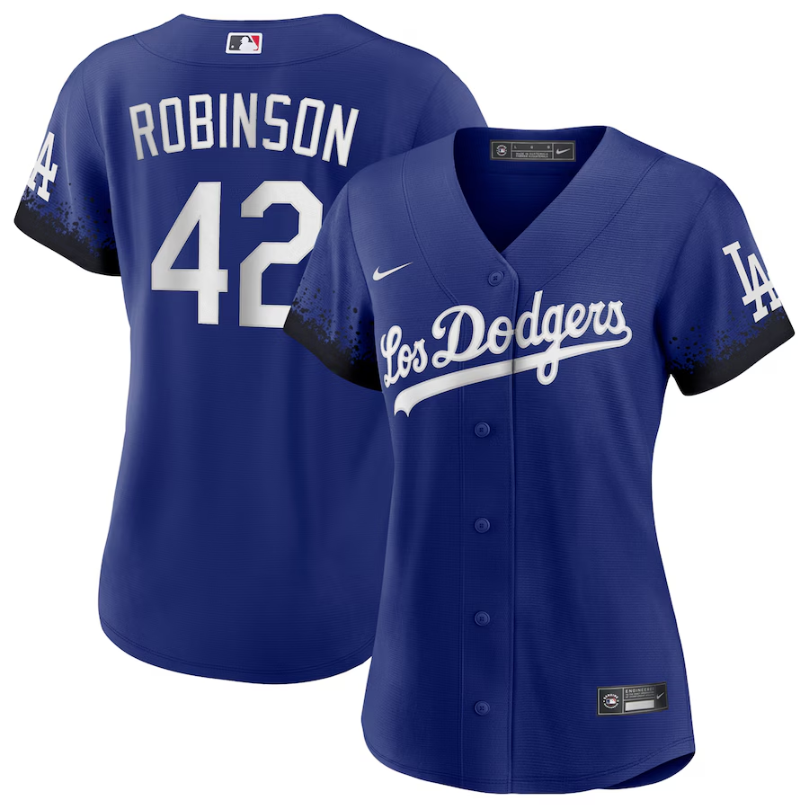 Los Angeles Dodgers Womens #42 Jackie Robinson Nike City Connect Replica Player Jersey - Royal
