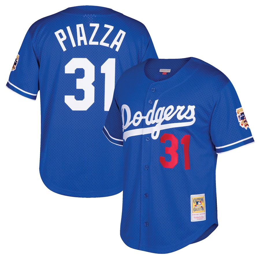 Los Angeles Dodgers Youth #31 Mike Piazza Mitchell & Ness Cooperstown Collection Mesh Batting Practice Jersey - Royal