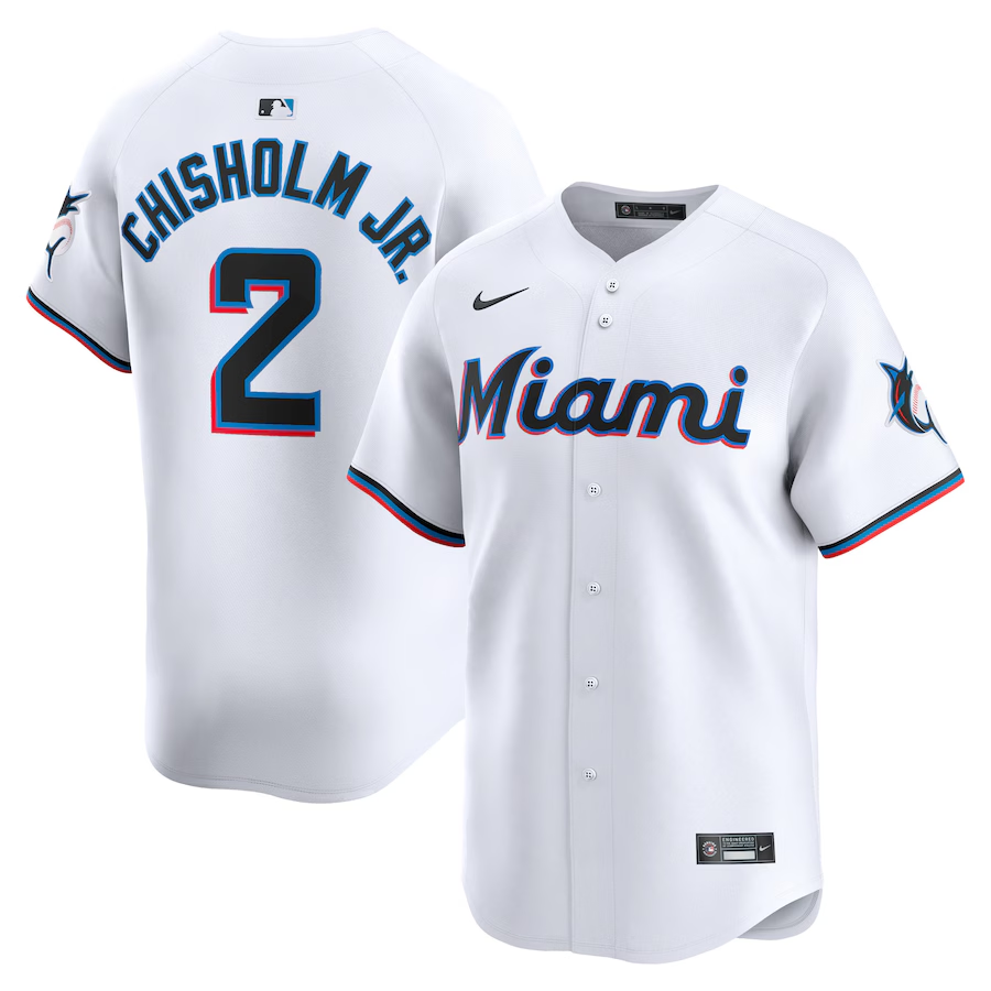 Miami Marlins #2 Jazz Chisholm Jr. Nike Home Limited Player Jersey - White