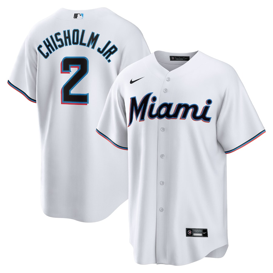 Miami Marlins #2 Jazz Chisholm Jr. Nike Home Replica Player Jersey - White