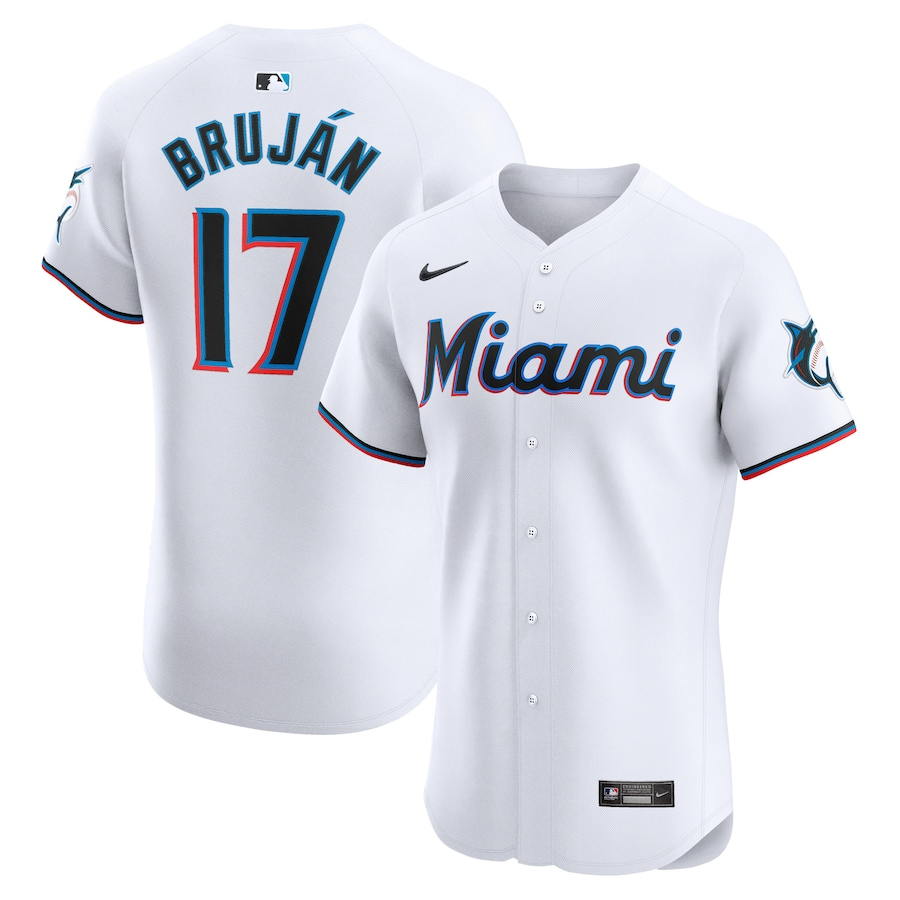Miami Marlins #17 Vidal Brujan Nike Home Elite Player Jersey - White