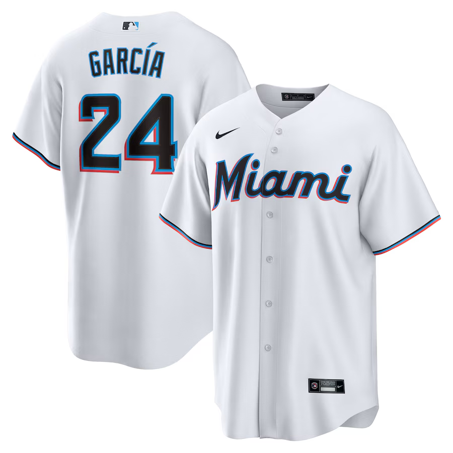Miami Marlins #24 Avisail Garcia Nike Home Replica Player Jersey - White