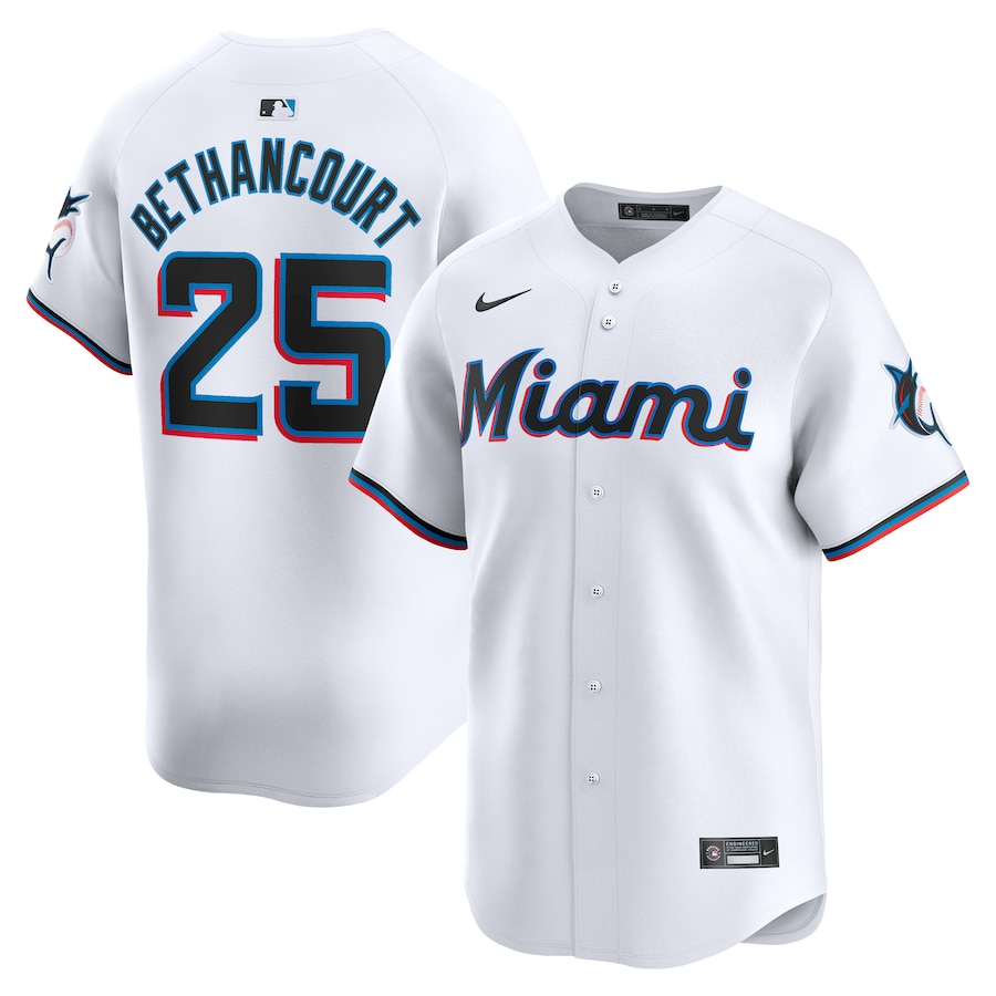 Miami Marlins #25 Christian Bethancourt Nike Home Limited Player Jersey - White
