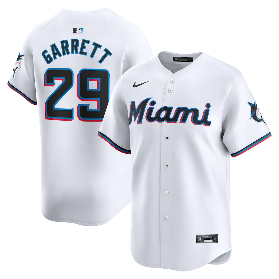 Miami Marlins #29 Braxton Garrett Nike Home Limited Player Jersey - White