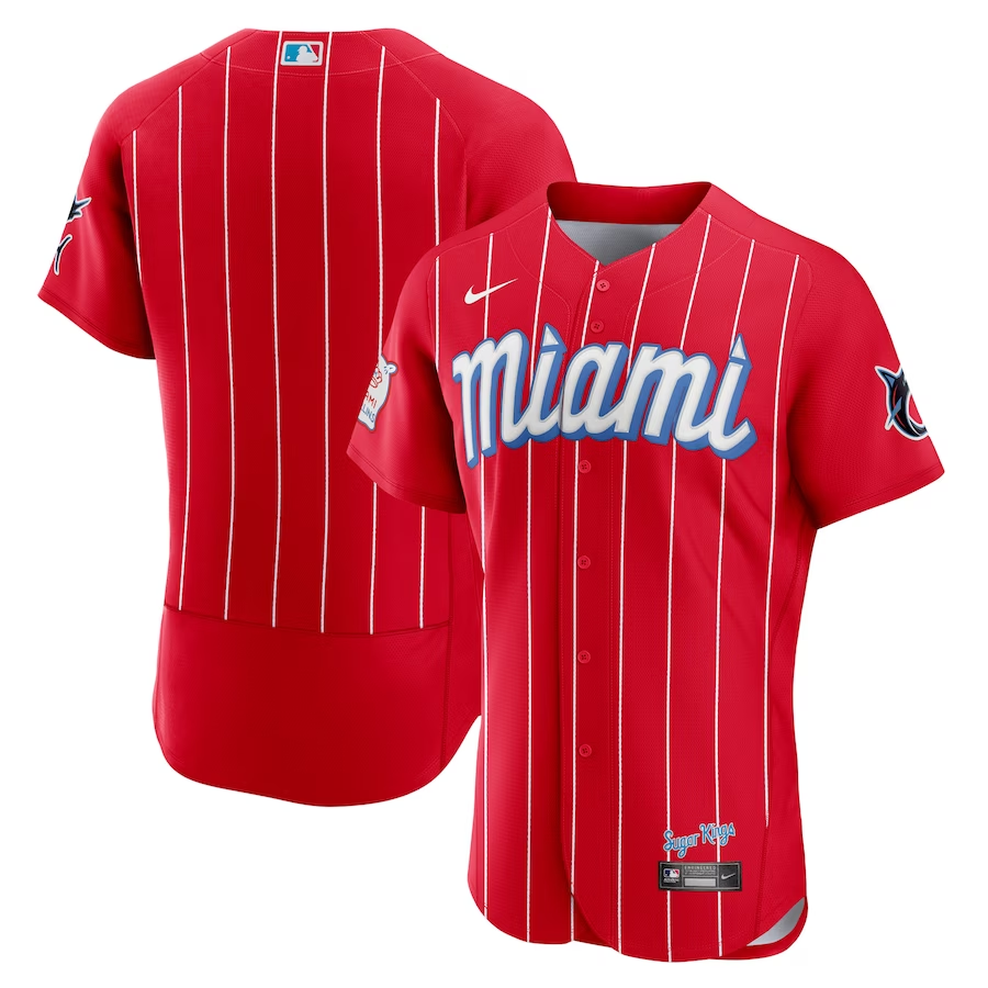 Miami Marlins #Blank Nike City Connect Authentic Jersey - Red