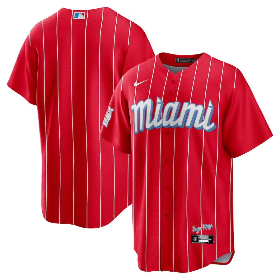 Miami Marlins #Blank Nike City Connect Replica Team Jersey - Red