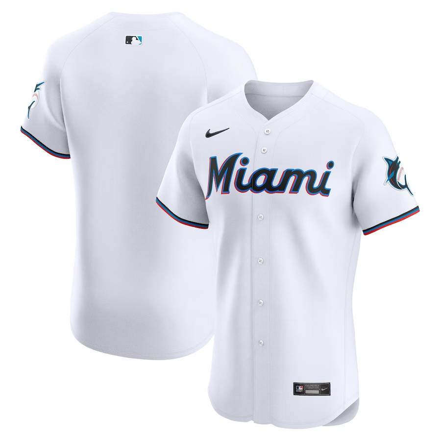 Miami Marlins #Blank Nike Home Elite Jersey - White