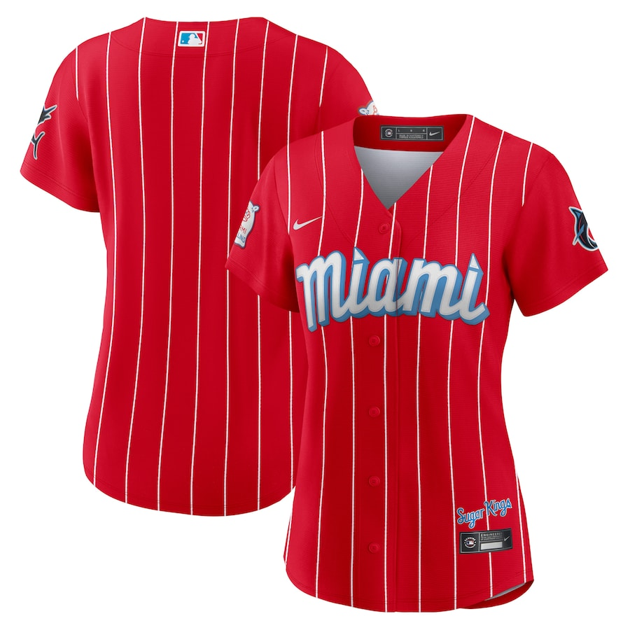 Miami Marlins Womens #Blank Nike City Connect Replica Jersey - Red