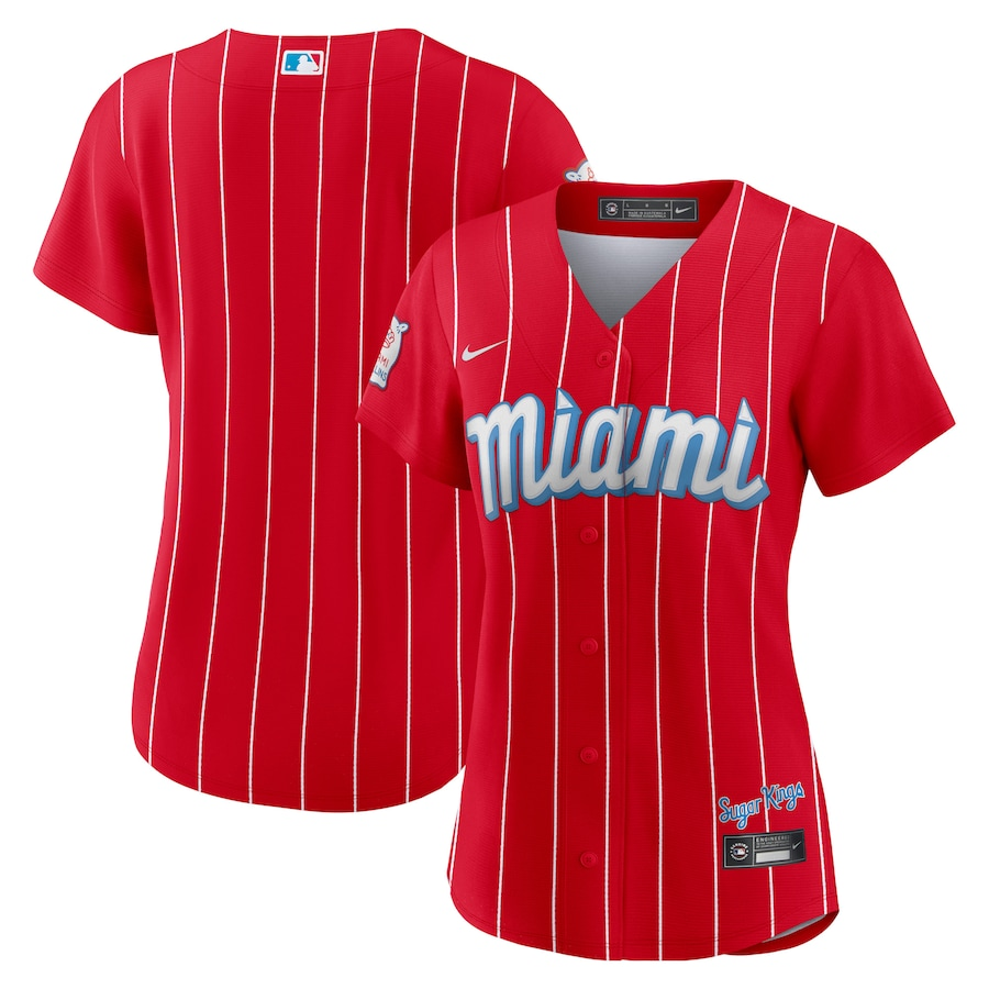 Miami Marlins Womens #Blank Nike City Connect Replica Team Jersey - Red